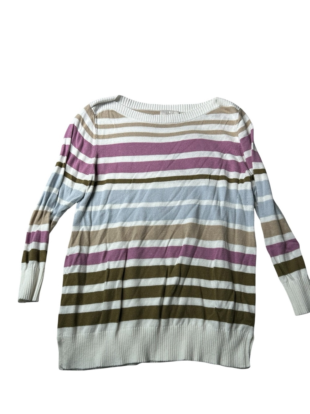 Striped Lightweight Boatneck Sweater